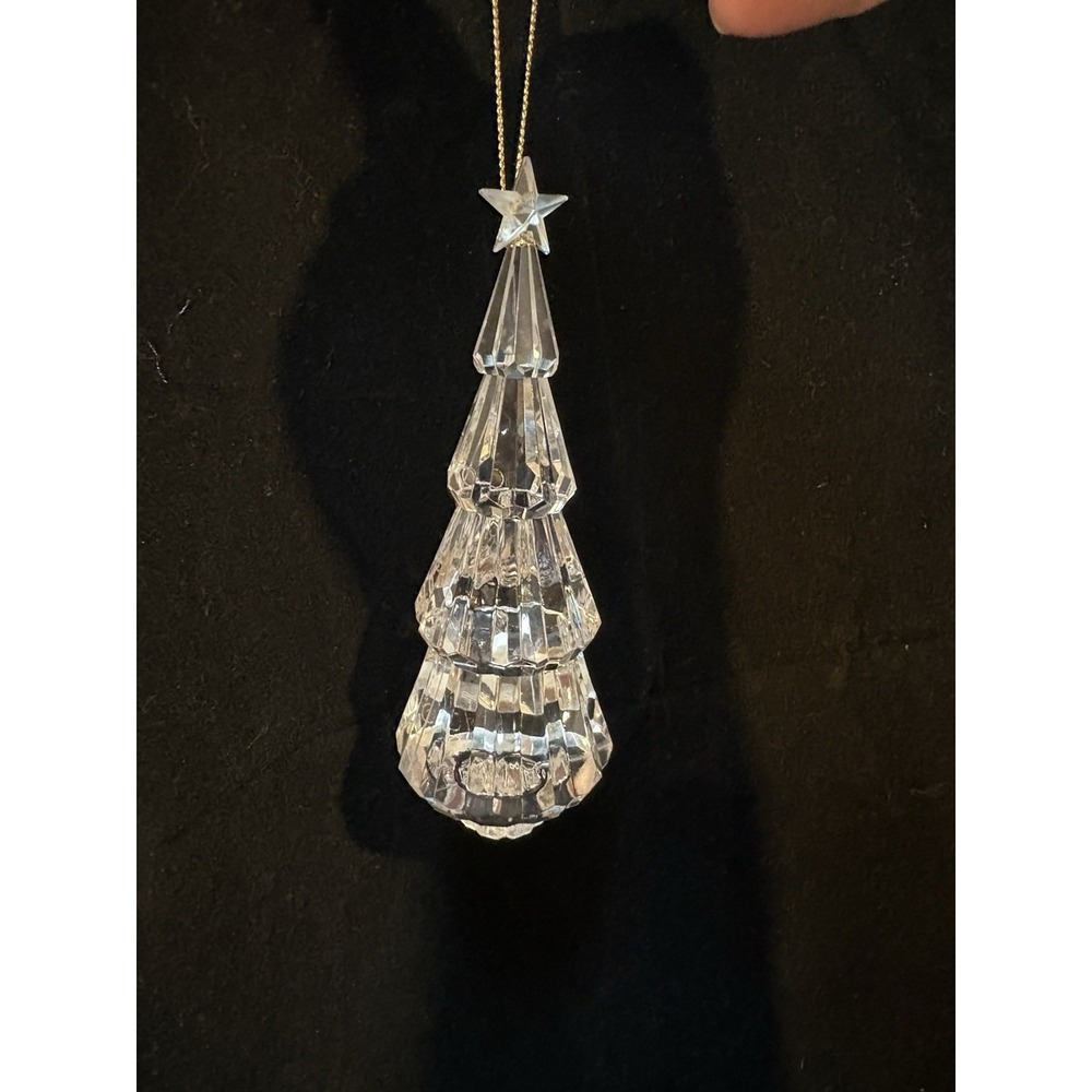 Vintage Clear Acrylic Faceted Christmas Tree Christmas Ornament Star top